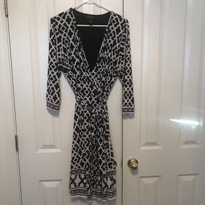 INC Patterned Wrap Dress